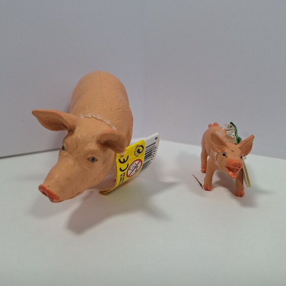Safari Ltd Pig Figures 2 1998 Piglets Boar 2001 Black White 1991 Farm Lot - Picture 12 of 12